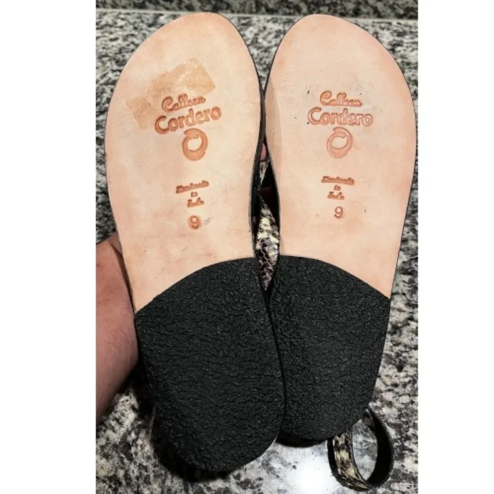 BNWOT CALLEEN CORDERO PYTHON ANKLE WRAP STRAP SANDALS 9 - Picture 3 of 8